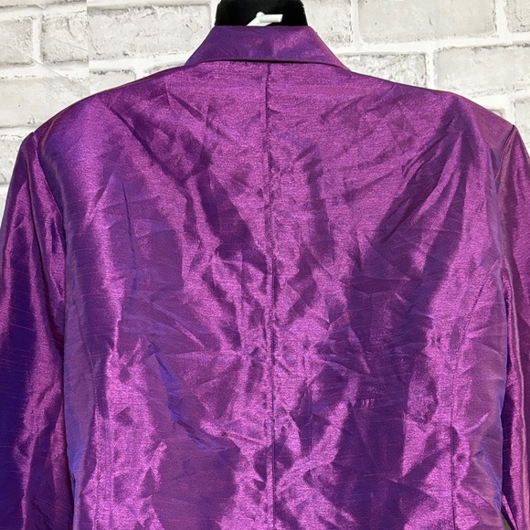 Gilani Vibrant Purple Button Down Shirt for Women, shoulder pads, size 20 - Picture 6 of 7